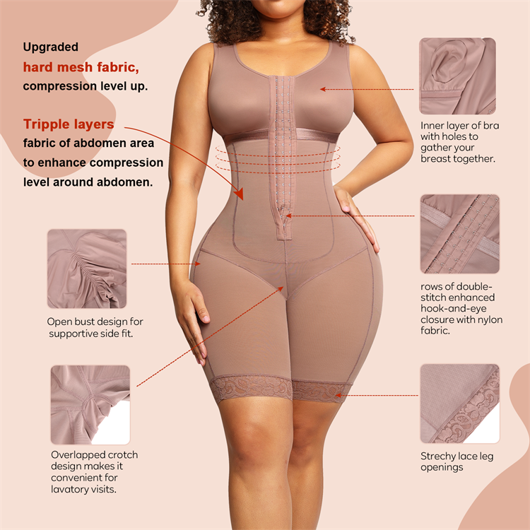Firm Compression Body Shaper Tummy Control Butt Lifter Reductor Shapewear for Women