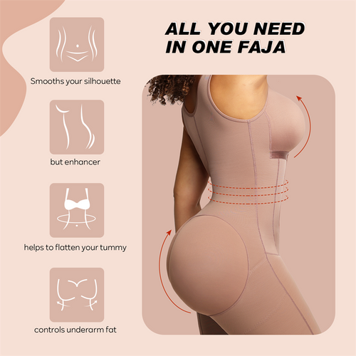 Firm Compression Body Shaper Tummy Control Butt Lifter Reductor Shapewear for Women